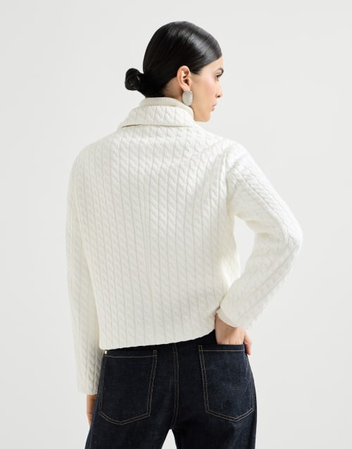 Cable knit blazer White Woman - Brunello Cucinelli