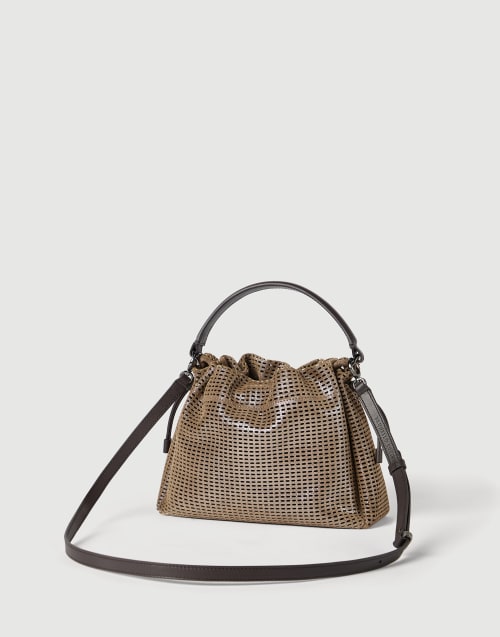 Leather Mellow small bucket bag Brown Woman - Brunello Cucinelli