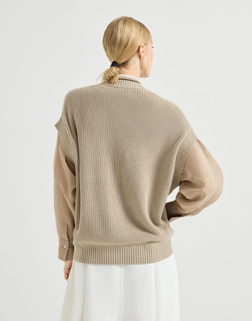 Cotton cardigan Beige Woman - Brunello Cucinelli