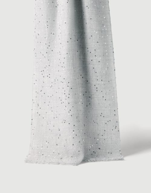 Sciarpa in cashmere e seta Diamante Nebbia Donna - Brunello Cucinelli