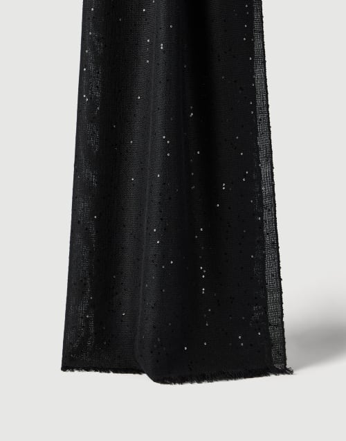 Sciarpa in cashmere e seta Diamante Nero Donna - Brunello Cucinelli