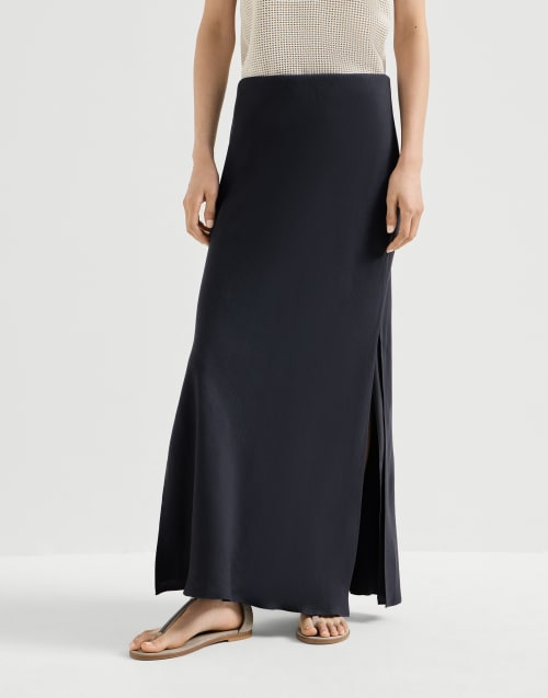 Bias-cut skirt Blue Woman - Brunello Cucinelli
