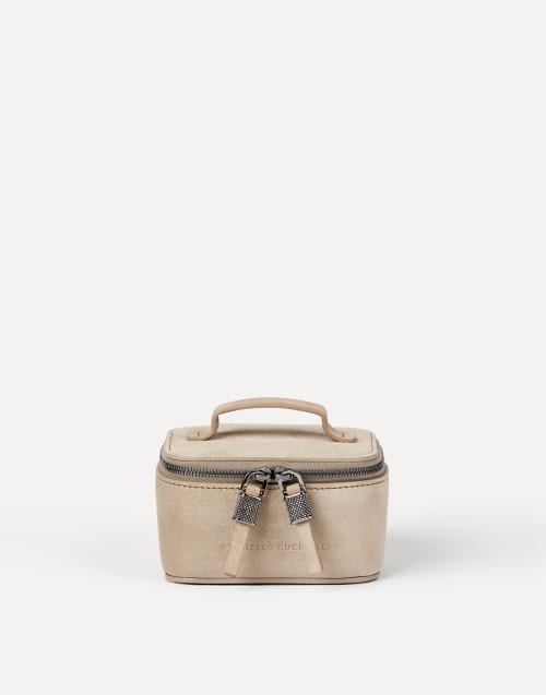 Suede small jewelry box Light Grey Woman - Brunello Cucinelli