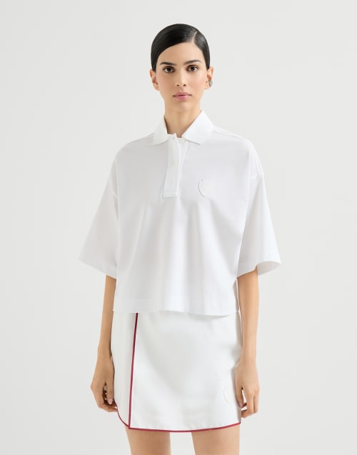 Piqué polo shirt White Woman - Brunello Cucinelli