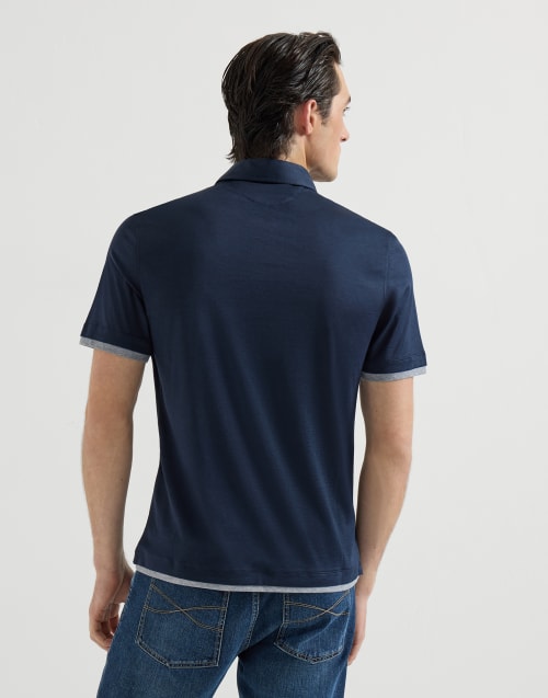 Polo con colletto camicia Blu Navy Uomo - Brunello Cucinelli