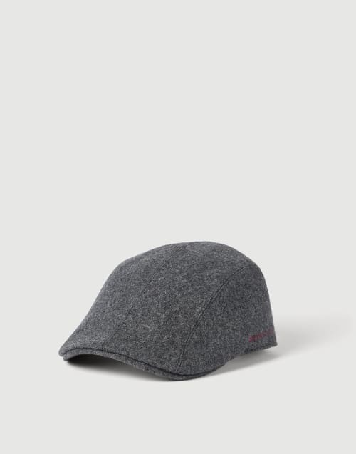 Gorra coppola en franela de lana virgen Gris Oscuro Hombre - Brunello Cucinelli