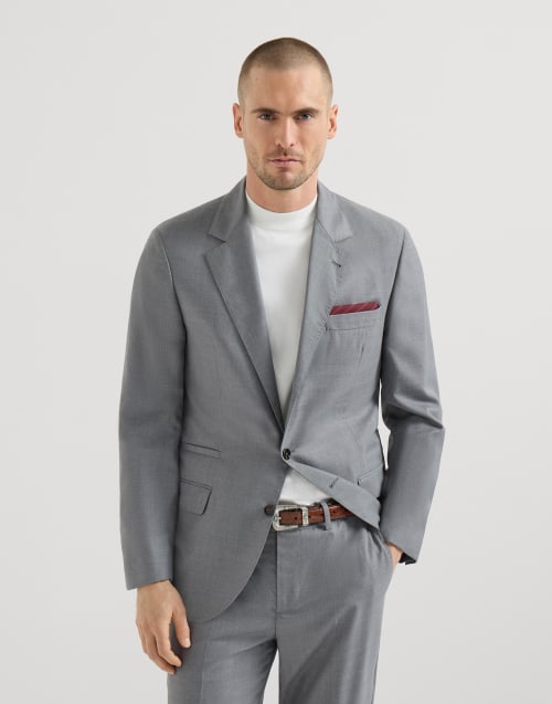 Chaqueta de hopsack Gris Hombre - Brunello Cucinelli
