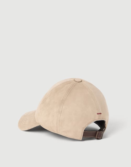 Gorra de béisbol en piel de ante Beige Hombre - Brunello Cucinelli