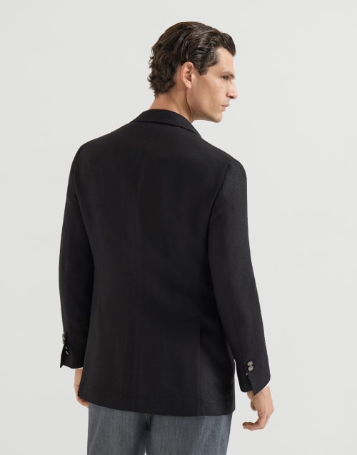 Chaqueta deconstruida de hopsack Negro Hombre - Brunello Cucinelli