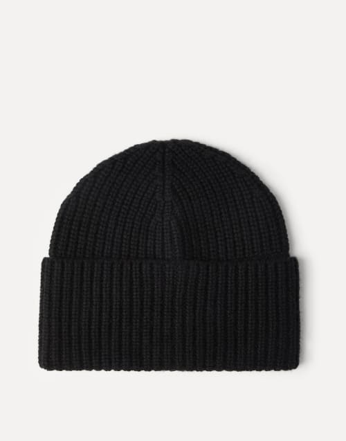 Cashmere rib knit beanie Black Man - Brunello Cucinelli