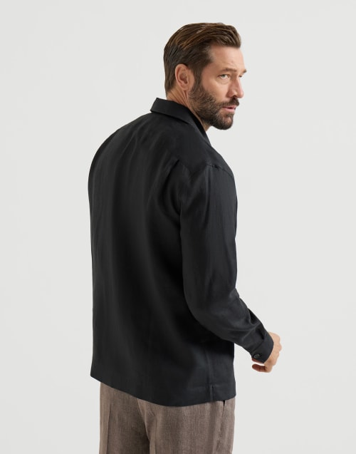Hemd mit Biese Schwarz Herren - Brunello Cucinelli