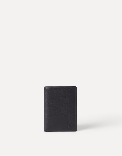 Grained leather passport holder Black Man - Brunello Cucinelli