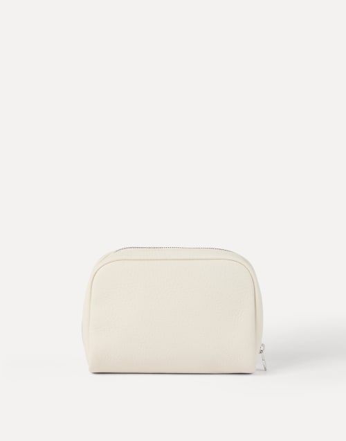 Calfskin beauty case Chalk Man - Brunello Cucinelli