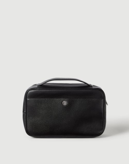 Grain leather beauty case Black Man - Brunello Cucinelli