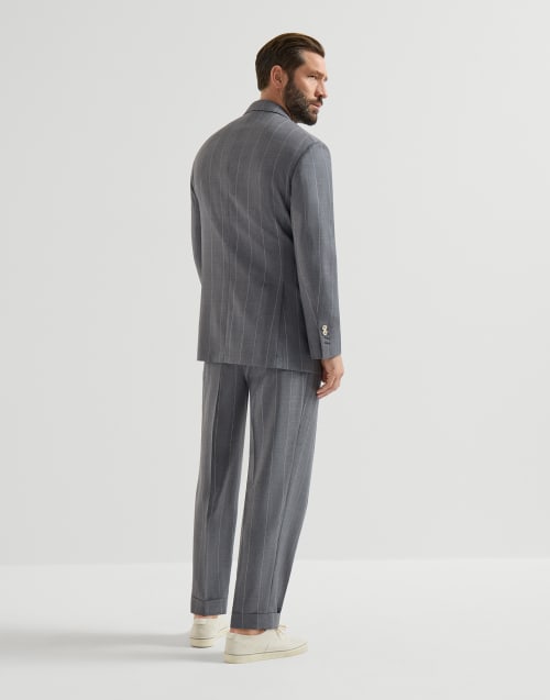 初剪羊毛料西装套装 中灰 男款 - Brunello Cucinelli