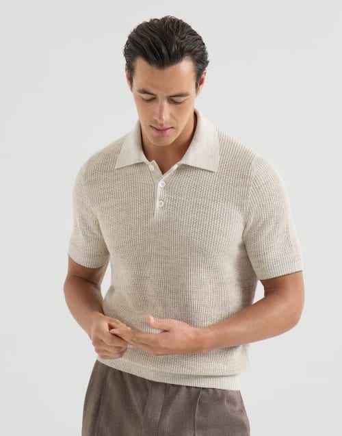 Half English rib knit polo Yuta Man - Brunello Cucinelli