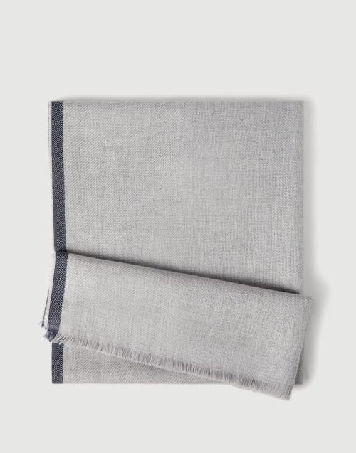 Bufanda de lana y cachemir Gris Perla Hombre - Brunello Cucinelli