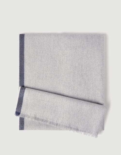 メンズ カシミア、シルク、コットン製スカーフ | Brunello Cucinelli