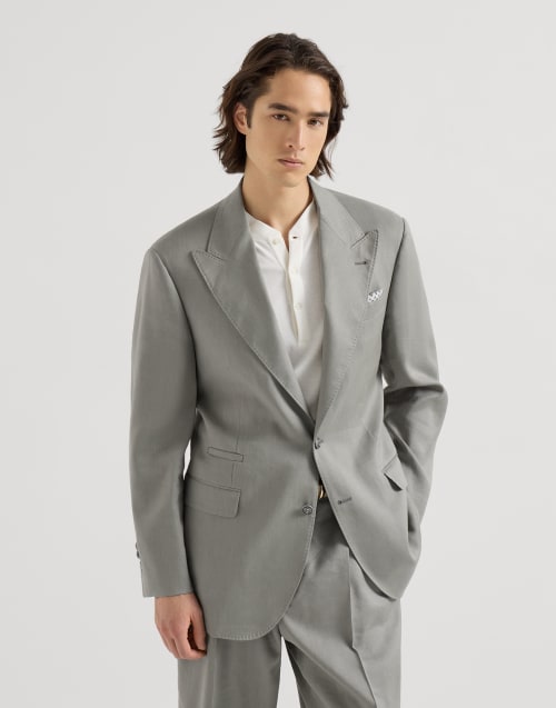 Gabardine blazer Khaki Man - Brunello Cucinelli
