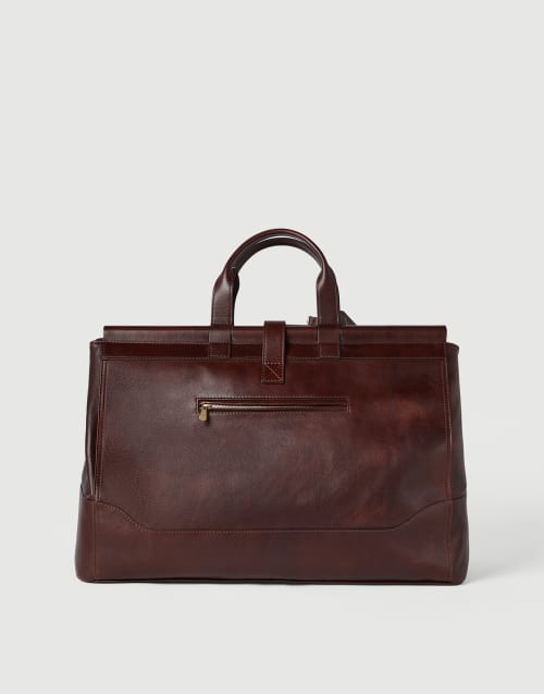 Calfskin bag Burgundy Man - Brunello Cucinelli