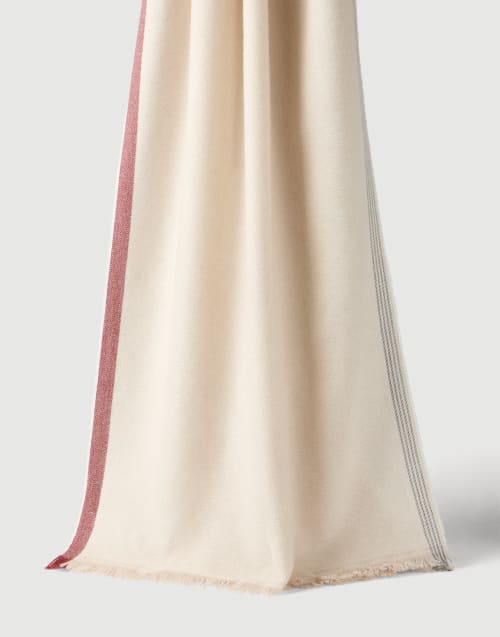メンズ カシミア、シルク、コットン製スカーフ | Brunello Cucinelli