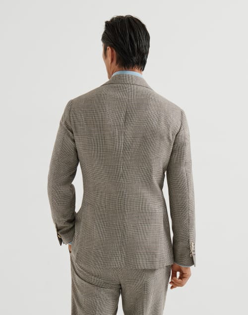 Prince of Wales Cavallo blazer Light Brown Man - Brunello Cucinelli