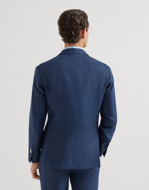 Blazer deconstruido de lino Azul Aviación Hombre - Brunello Cucinelli