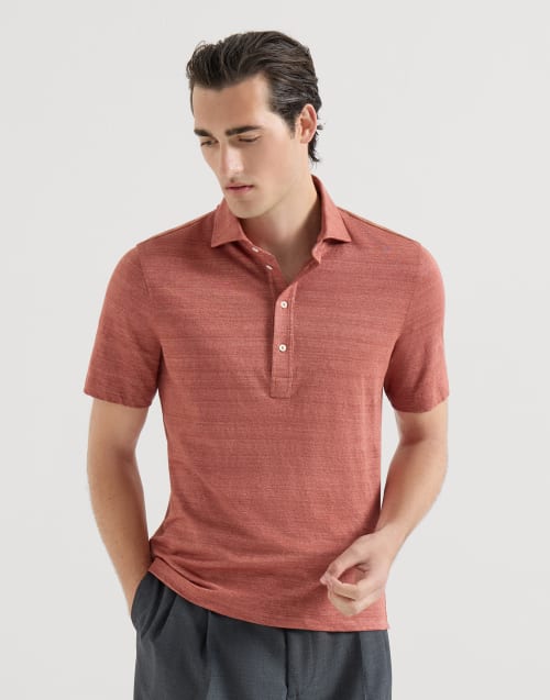Jersey polo shirt Terracotta Man - Brunello Cucinelli