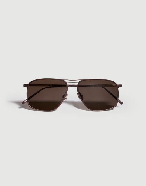 Rectangular titanium sunglasses Chocolate Eyewear - Brunello Cucinelli