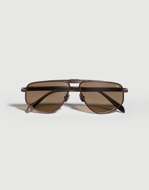 Lunettes de soleil Dike en titane Chocolat Lunettes - Brunello Cucinelli