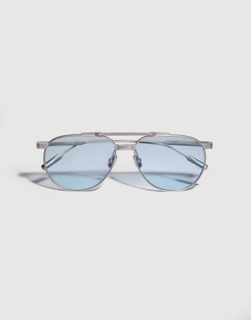 Sunglasses with photochromic lenses Satin Silver Eyewear - Brunello Cucinelli