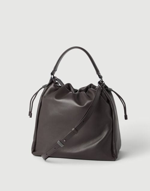 Mellow Bucket-Bag aus Softleder Braun Damen - Brunello Cucinelli