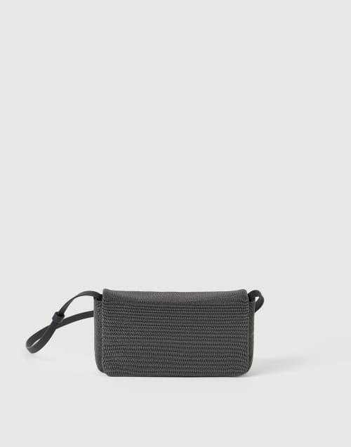 Bolso Flap Precious de piel con grano Negro Mujer - Brunello Cucinelli