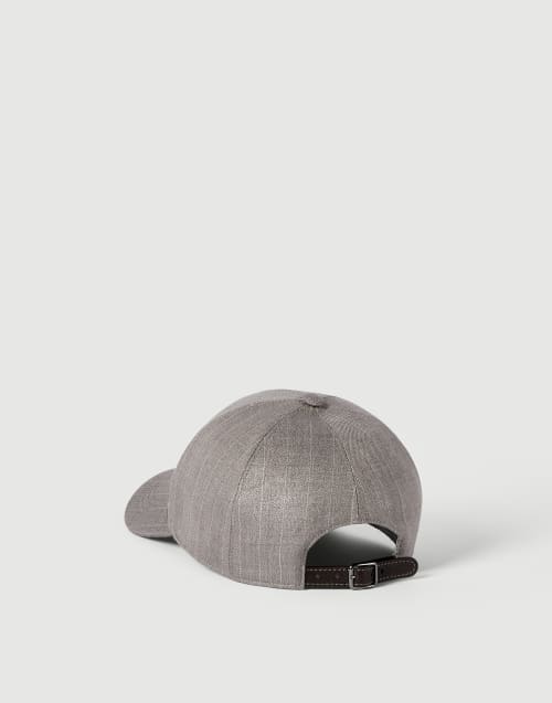 Cappello Baseball in Sparkling Pinstripe Argento Donna - Brunello Cucinelli