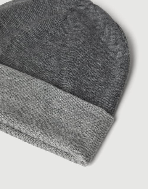 Cashmere and silk beanie Dark Grey Man - Brunello Cucinelli