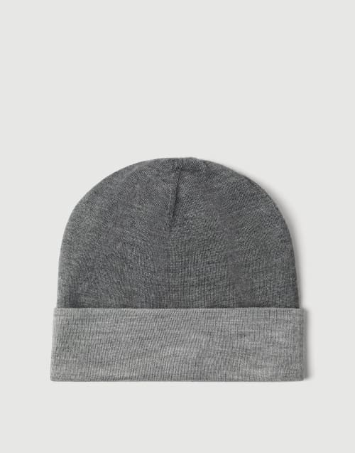 Cashmere and silk beanie Dark Grey Man - Brunello Cucinelli