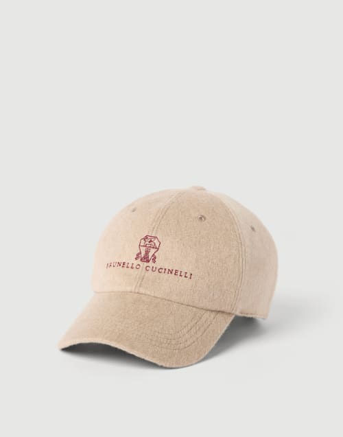 Cashmere and vicuña beaver cloth hat Beige Man - Brunello Cucinelli