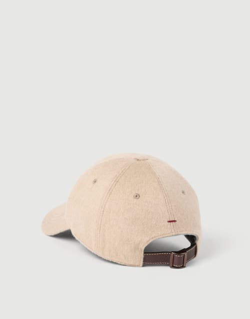 Cashmere and vicuña beaver cloth hat Beige Man - Brunello Cucinelli