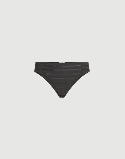 Dazzling stripes bikini bottoms Lignite Grey Woman - Brunello Cucinelli