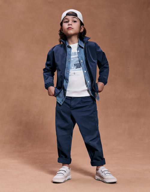 ブルネロクチネリ　ボーイズＴシャツセット(カーキ＆グレー)１２Ｙ ブルネロ クチネリ、大人のための極上Tシャツ【夏の最上級ギア＃7
