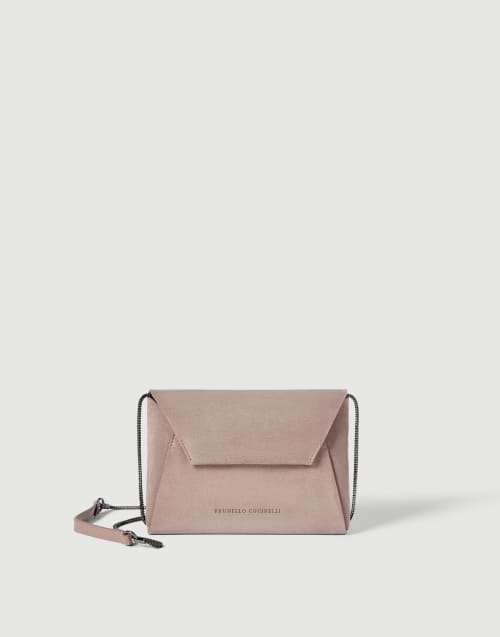 Suede BC Duo Clutch bag Pink Woman - Brunello Cucinelli