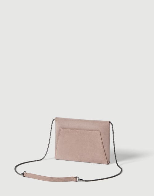 Suede BC Duo Clutch bag Pink Woman - Brunello Cucinelli