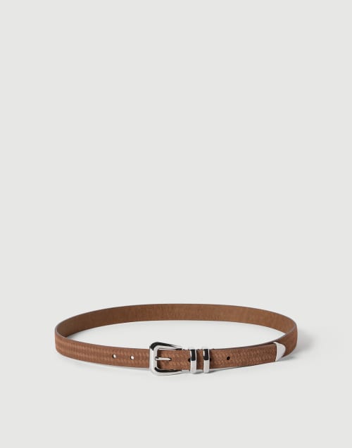 Ceinture en veau renversé Noisette Homme - Brunello Cucinelli