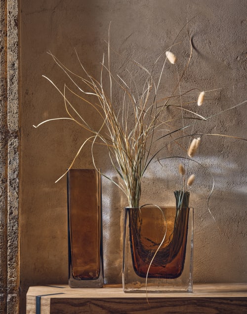 Rechteckige Vase aus Muranoglas in Natur | Lifestyle