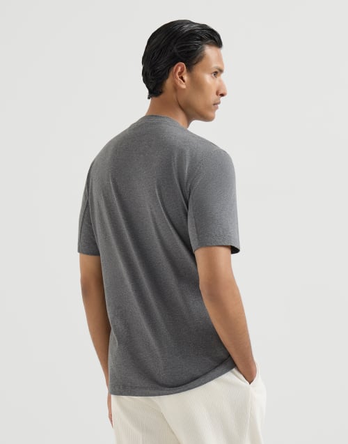 T-shirt with print for Man in Anthracite | Brunello Cucinelli