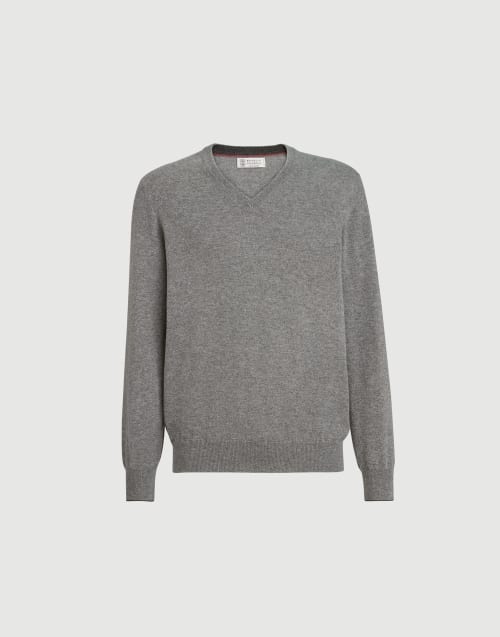 BRUNELLO CUCINELLI カシミヤセーター メンズ 向け ダークグレー カシミヤセーター | Brunello Cucinelli
