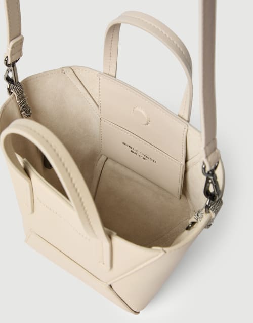 小牛皮BC Duo迷你手袋 象牙色 女款 - Brunello Cucinelli