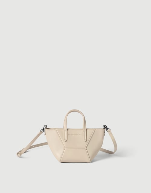 小牛皮BC Duo迷你手袋 象牙色 女款 - Brunello Cucinelli