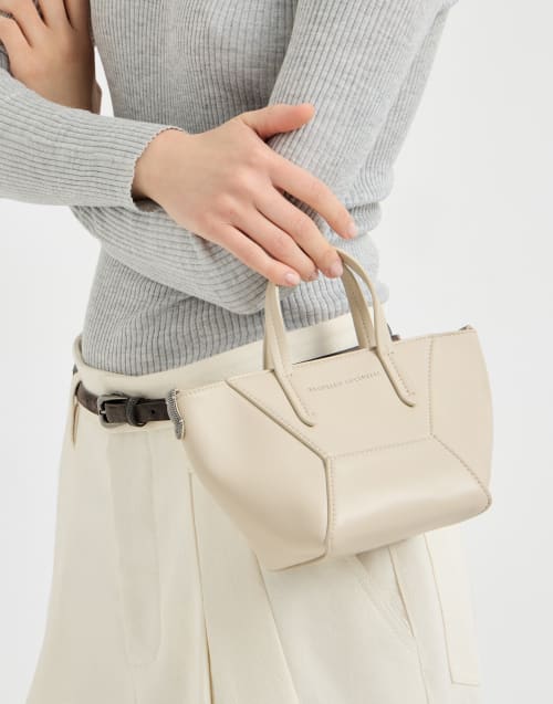小牛皮BC Duo迷你手袋 象牙色 女款 - Brunello Cucinelli