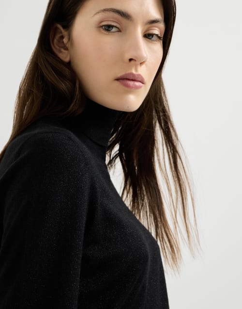 Cashmere and silk turtleneck sweater for Woman in Black | Brunello